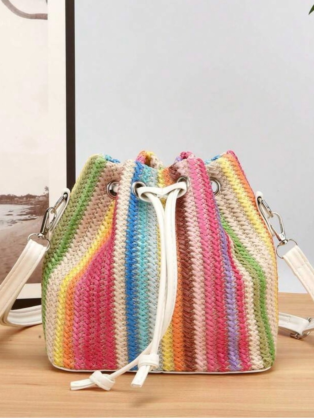 Shein Mini Straw Crossbody Bag